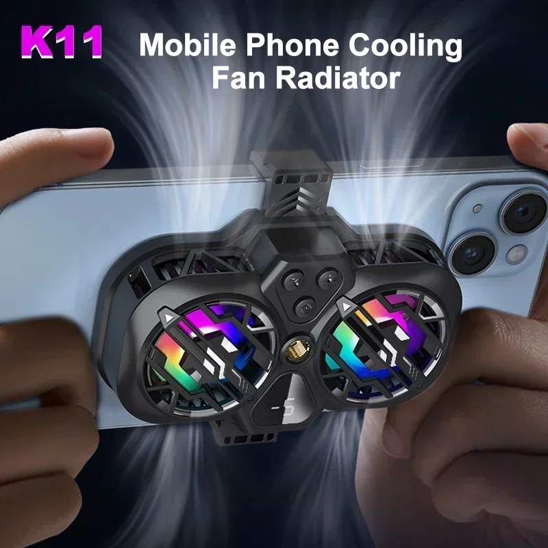 NEW K11/K12 Mobile Phone Live Streaming PUBG Game Cooler Semiconductor Back-clip Cooling Fan for IOS Android Universal Radiator