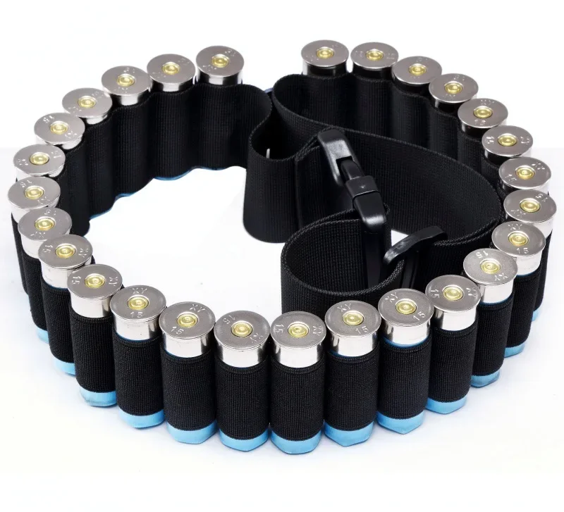 27 cinturón bandolera redondo para escopeta, ajustable, calibre 12, 12GA, portador de munición, cinturón de cintura, accesorios tácticos de caza