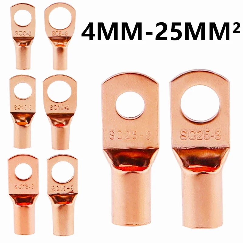 Great Promotion！ 10/25/50/100pcs Various models Copper Lug Ring Wire Connectors Bare Cable Electric Crimp Terminal  conector