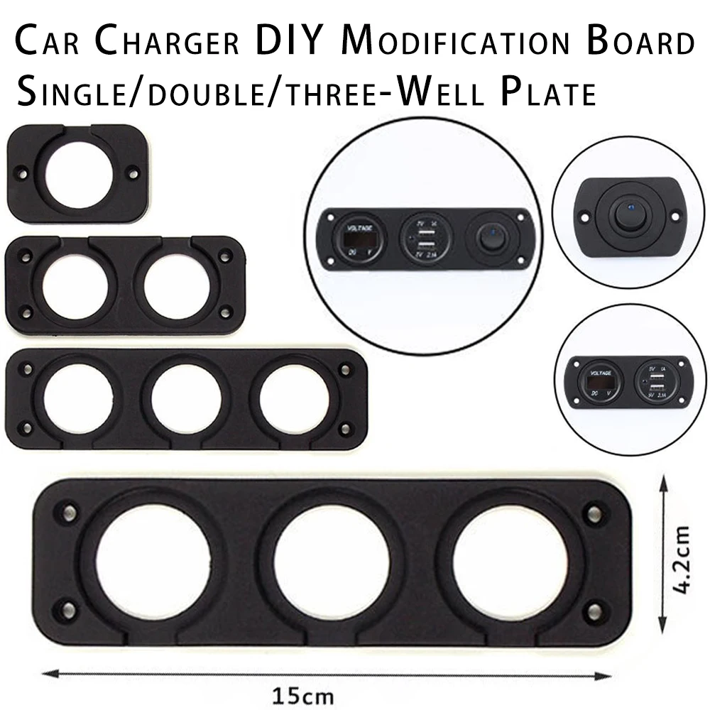 Car Boat Motorcycle ATV RV Universal Cigarette Lighter Panel Compatible Boat Truck Van 1/2/3 Hole Modified Panel Wholesale