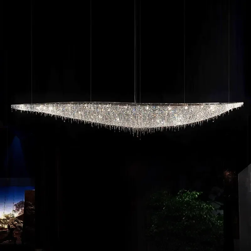 Italian Crystal Chandelier Luxury Modern Dining Room Lamp Creative Art Decorative Light for Living Room Hotel Lobby Bar Front