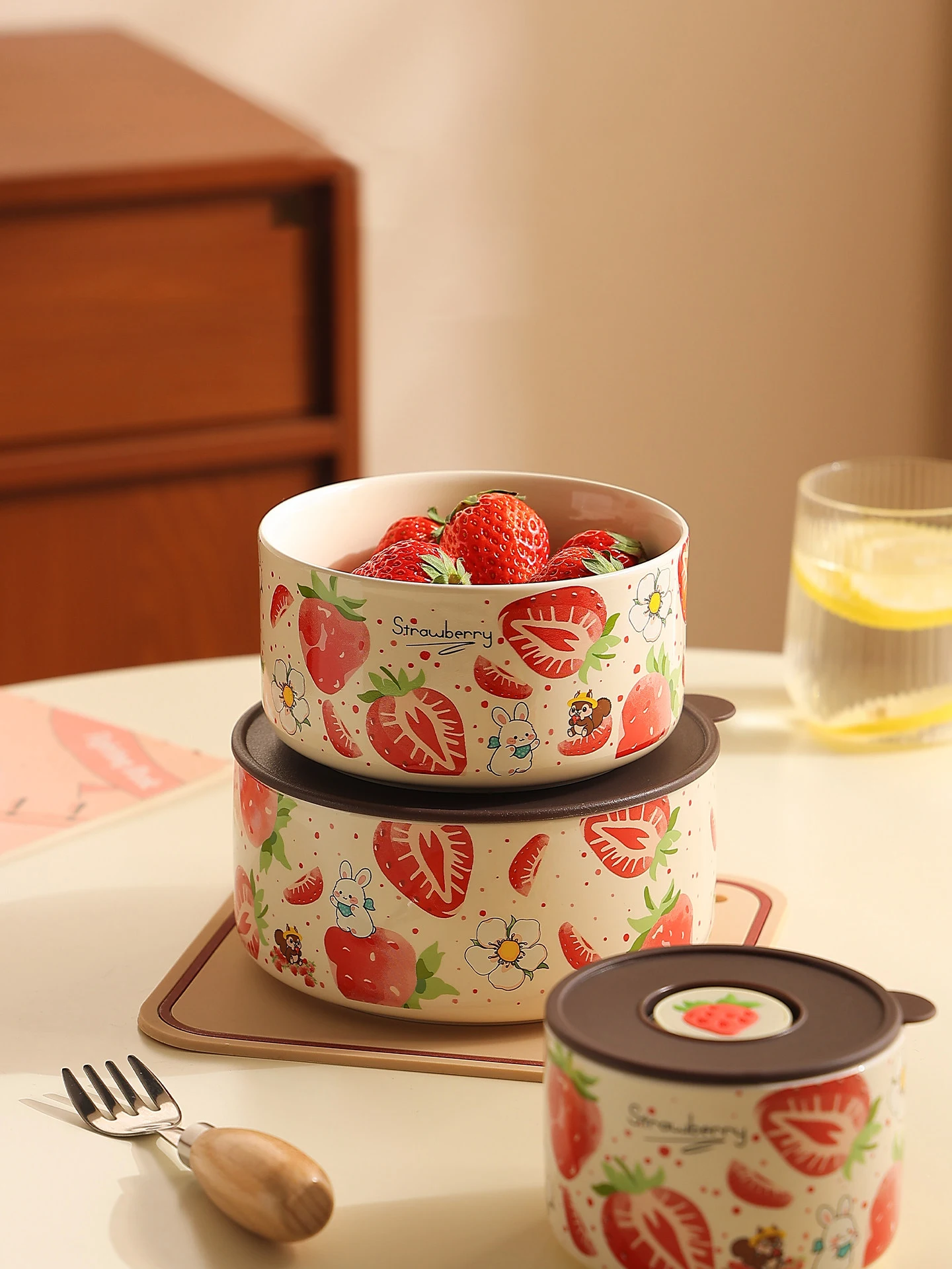 Ceramic Food Storage Containers with Lids Airtight Lunch Box for Microwave Meal Prep Bowls for Work School, Leak Proof Bento Box