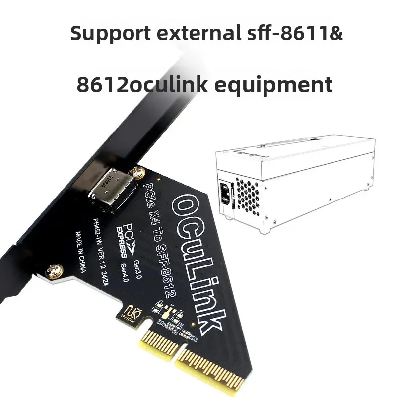 PCIe 4.0 x1/X4 zu Oculink SFF8611 und 8612 Erweiterungskarte extern zu Sff-8639 U.2 SSD externe Grafikkarte Erweiterungskarte