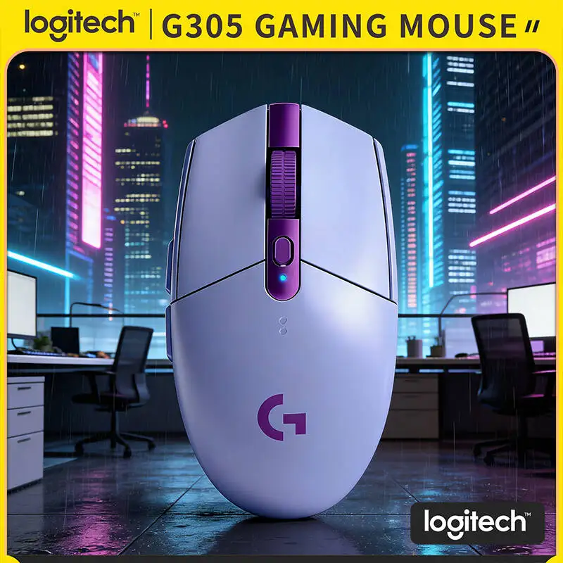Logitech G305 Wireless Gaming Mouse, 12000 DPI HERO Sensor, 6 Custom Buttons, 250h Battery, 99g, PC Mac Compatible
