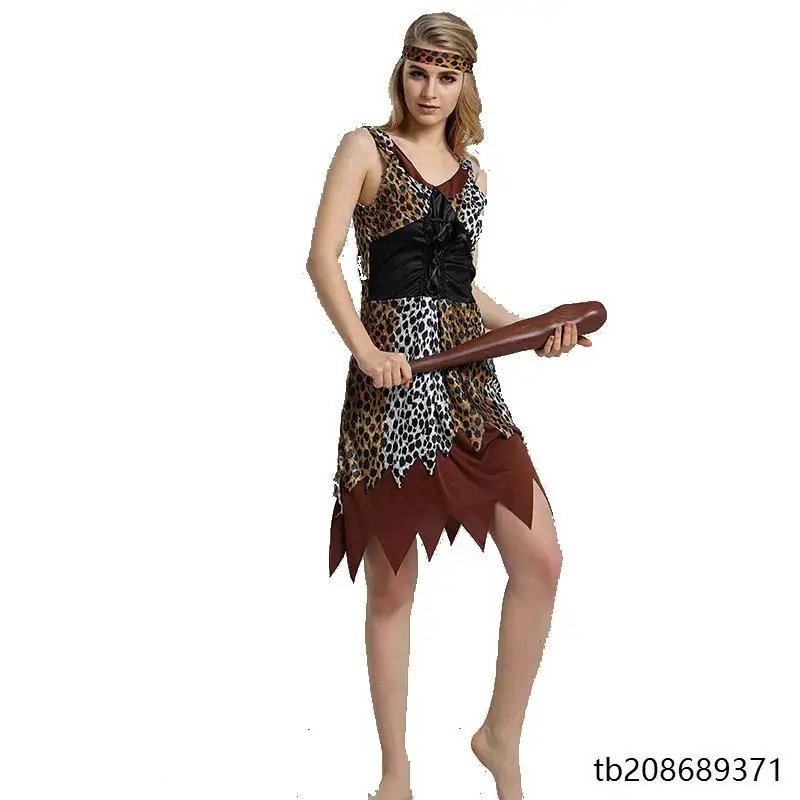 أزياء تنكرية للهالوين للرجال والنساء على شكل الأصلية الهيكلية الهندية، ملابس الصيادين البدائيين، أزياء الأداء، ملابس الرجل ال... #5