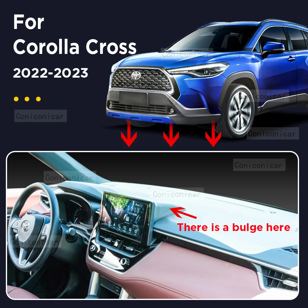 For TOYOTA Corolla Cross 2022-2024 Car Dashboard Cover Mat Sun Shade Cushion Pad Artificial Leather Rug Panel Mat Accessories