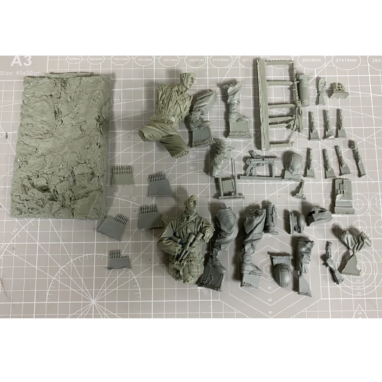 1/16 Die Cast Resin Figure Assembly Kit Model War Military Theme Eastern War Unpainted