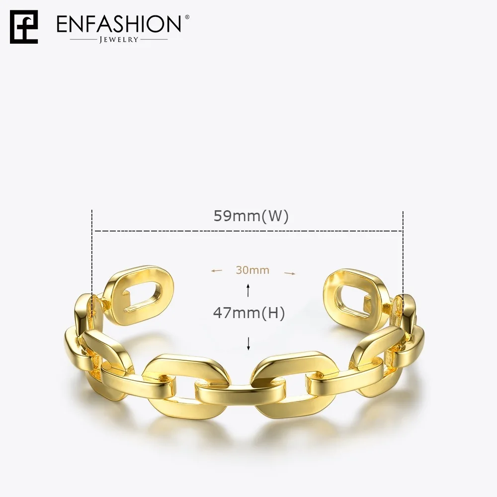 Enfashion Pure Form Medium Link Chain Cuff Bracelets & Bangles For Women Gold Color Fashion Jewelry Jewellery Pulseiras BF182033