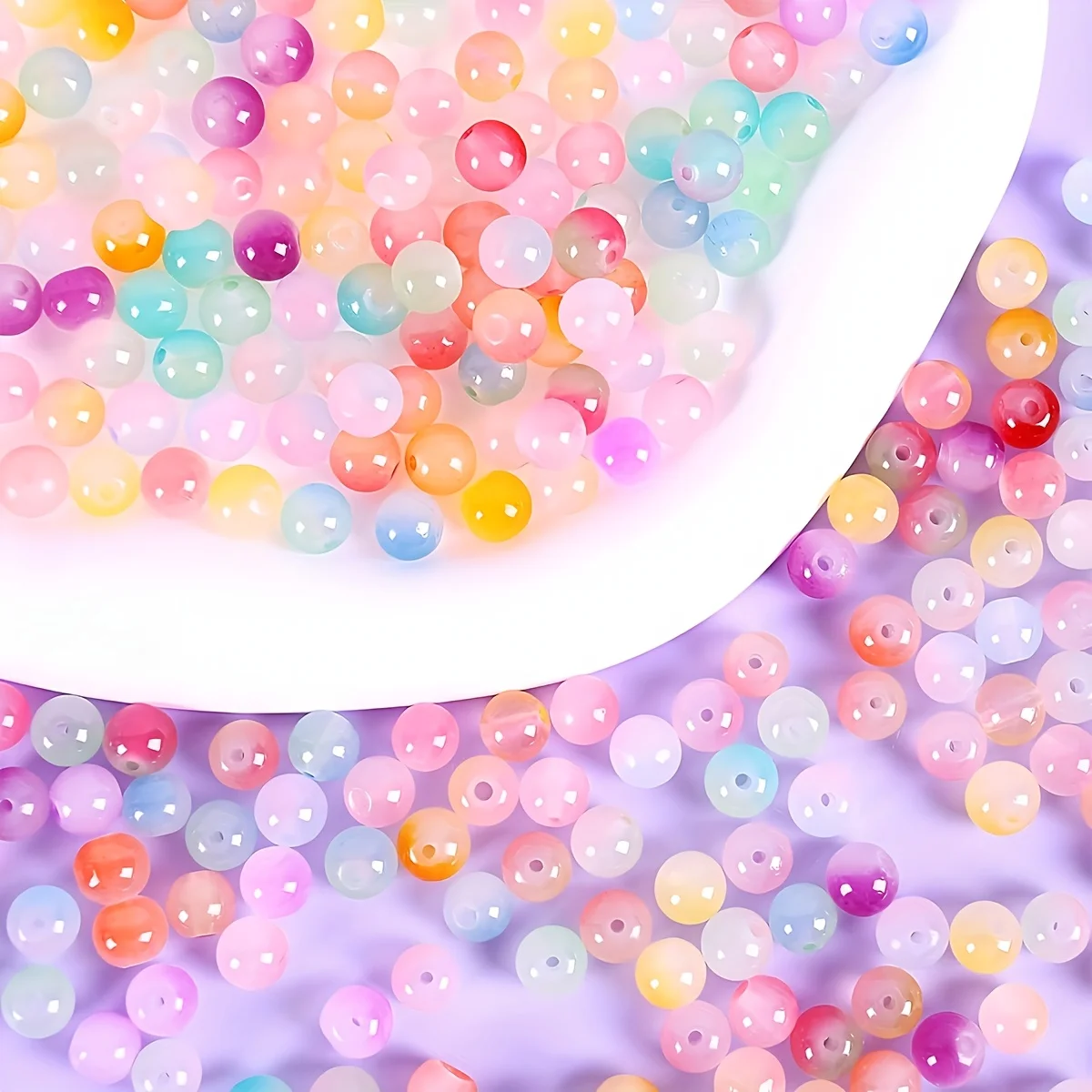 480Pcs 24-Color Crystal Glass Beads Jewelry Making Kit, , Round Party-Style Beads for DIY Bracelets, Beading Starter Crafts Gift