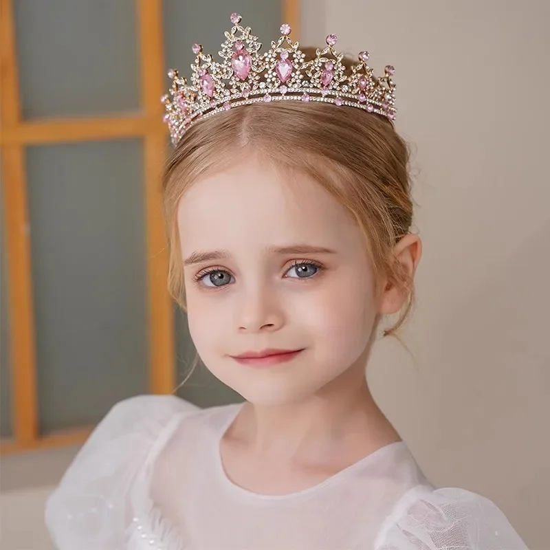 Childrens Princess Crown Headwear Girls' Hair Accessories High End Atmospheric Dance Performance Birthday Gift Crown