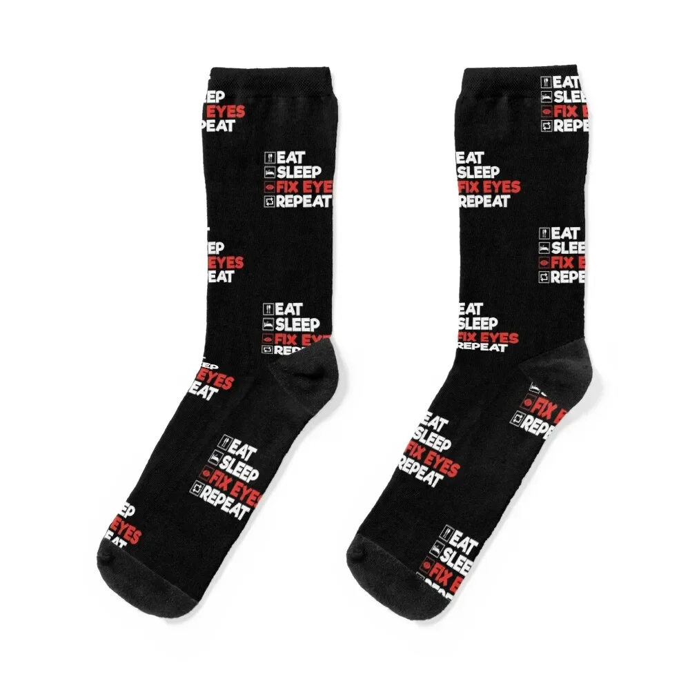 

Eat Sleep Fix Eyes Repeat: Funny Optician Eye Doctor Socks hip hop set summer winter Socks Male Women's