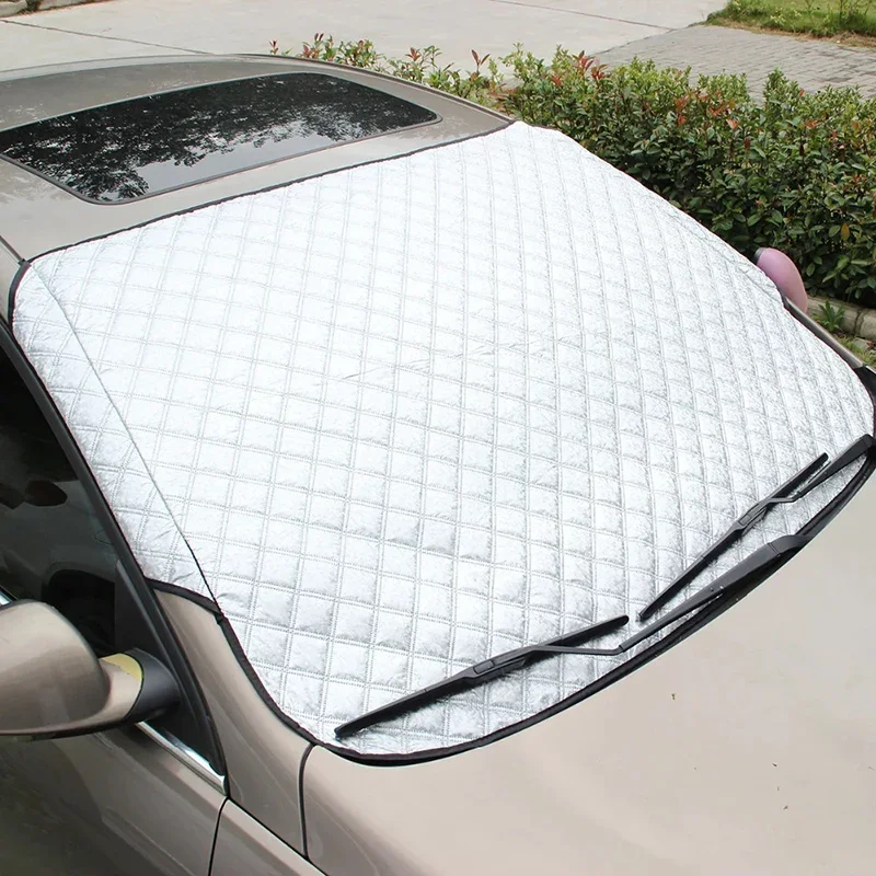 Portable Aluminum Foil And Sponge Front Rear Windshield Block Cover Visor Practical Window Windshield Sun Shade Car Supplies