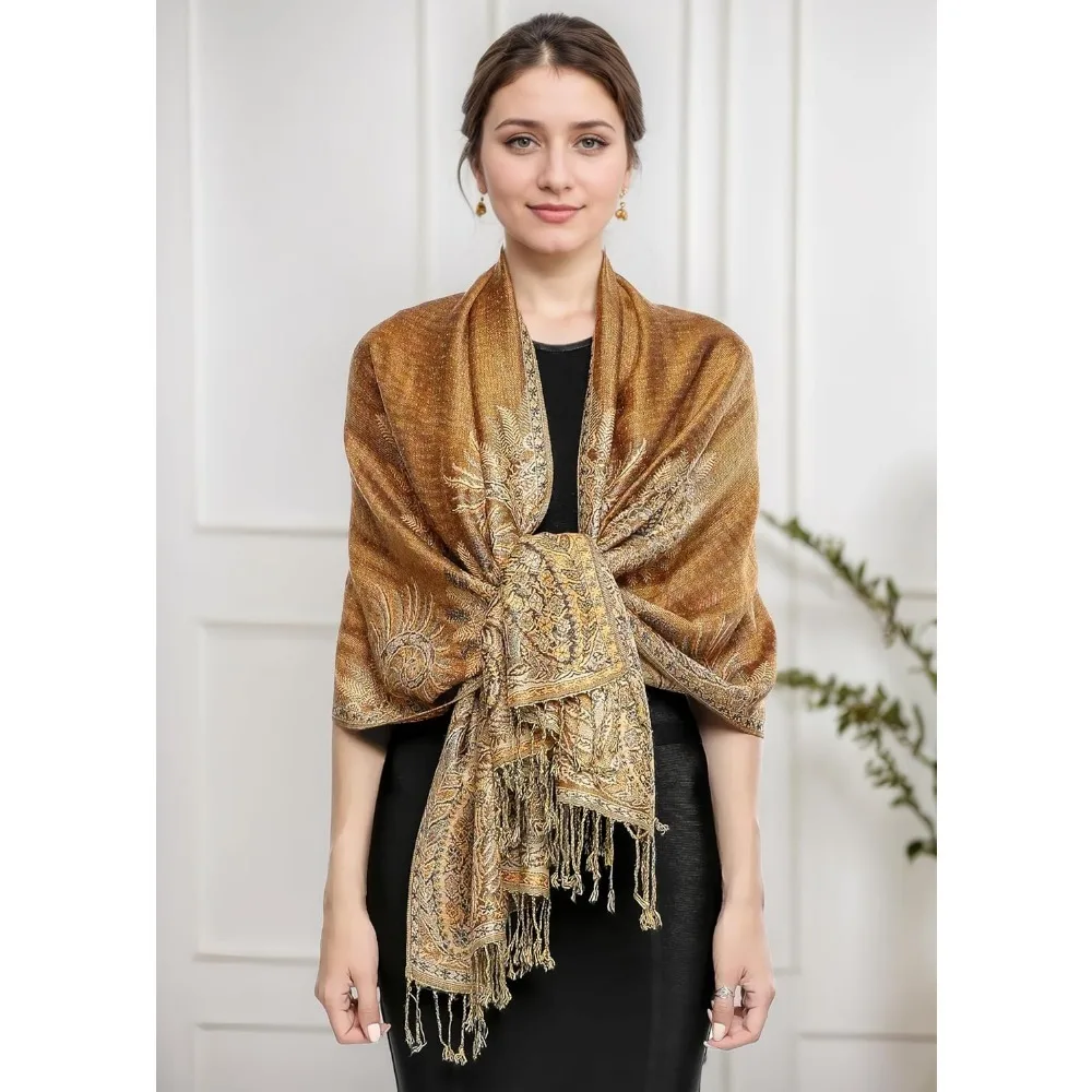 Reversible Scarf, Shawls and Wraps for Evening Dress, Exotic Indian Scarves for All Season
