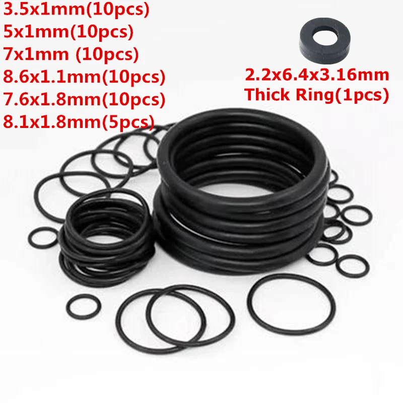 56pcs/Lot 7 Size Rubber Seal O-Rings Anti Gas Leak Gasket Repair Kit For Dupont L2/Ligne2 Lighter Avoid Leak Sealing Accessories