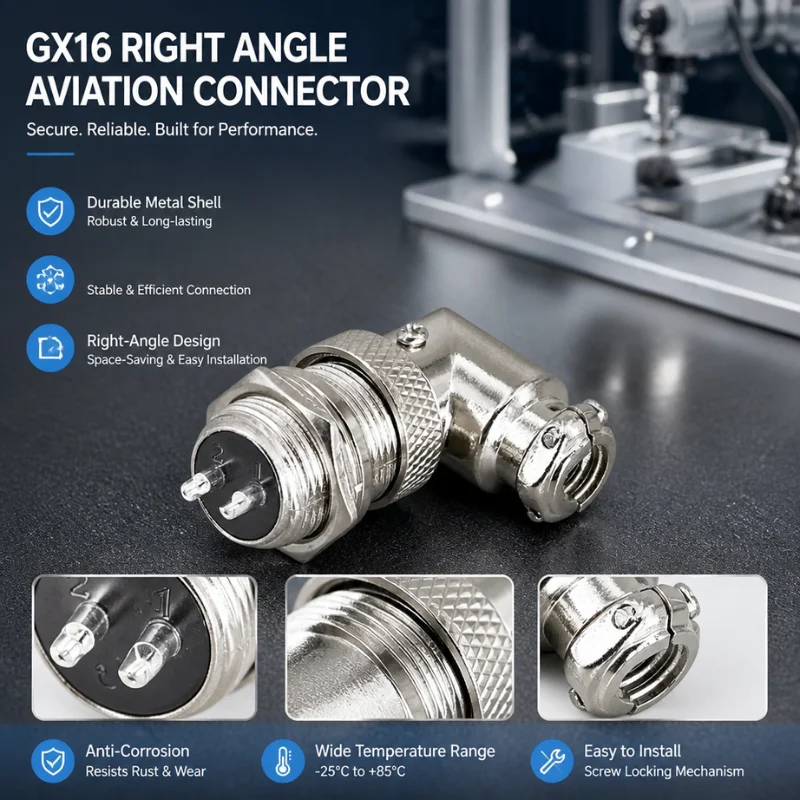 5 10 Sets GX16 Right Angle Aviation Connector 2 3 4 5 6 7 8 9 Pin L Shape Male Plug Female Panel Mount Socket Circular M16