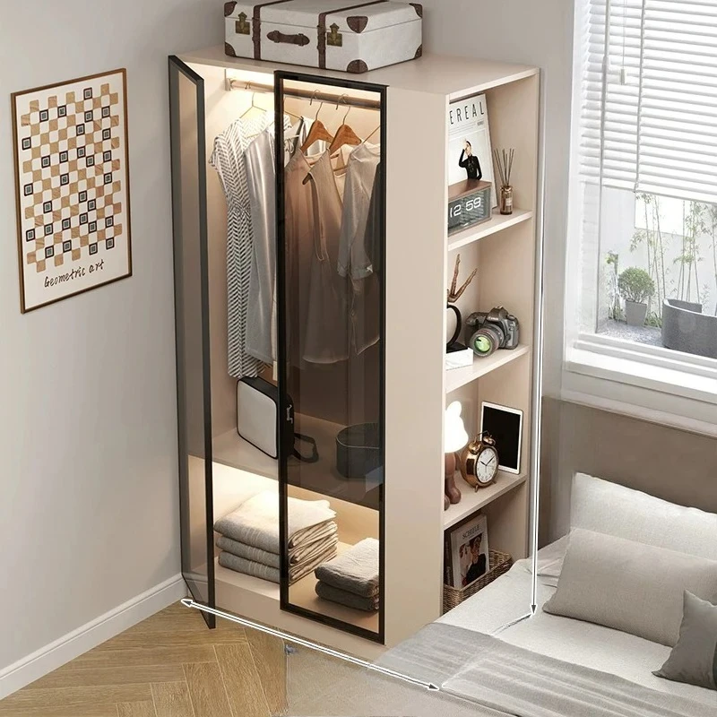 

Экономичный небольшой сенсорный светодиодный шкаф, стеклянные двери, высокая одежда, дизайнерский органайзер, шкаф, стеллаж для спальни, мебель Armario De Ropa