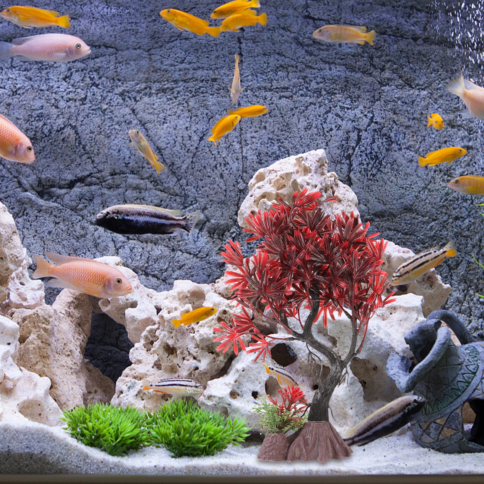 

Plants Realistic Fake Grass Plastic Decor For Tank Accessories Small Decorations Water Grass Ornament Fish Tank Tree