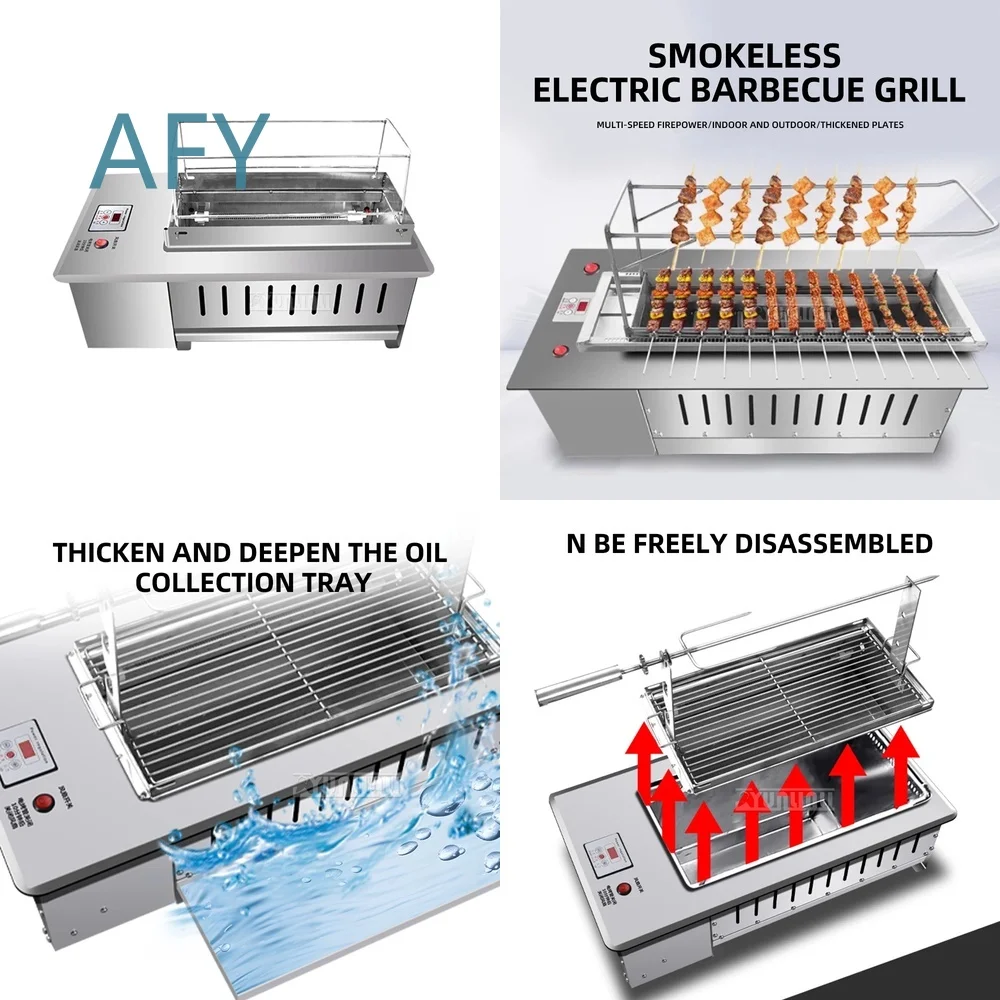 Smokeless Electric Oven for Automatic Rotating Barbecue Grill for Lamb Leg Roasting Commercial Restaurant Use Indoor Outdoor