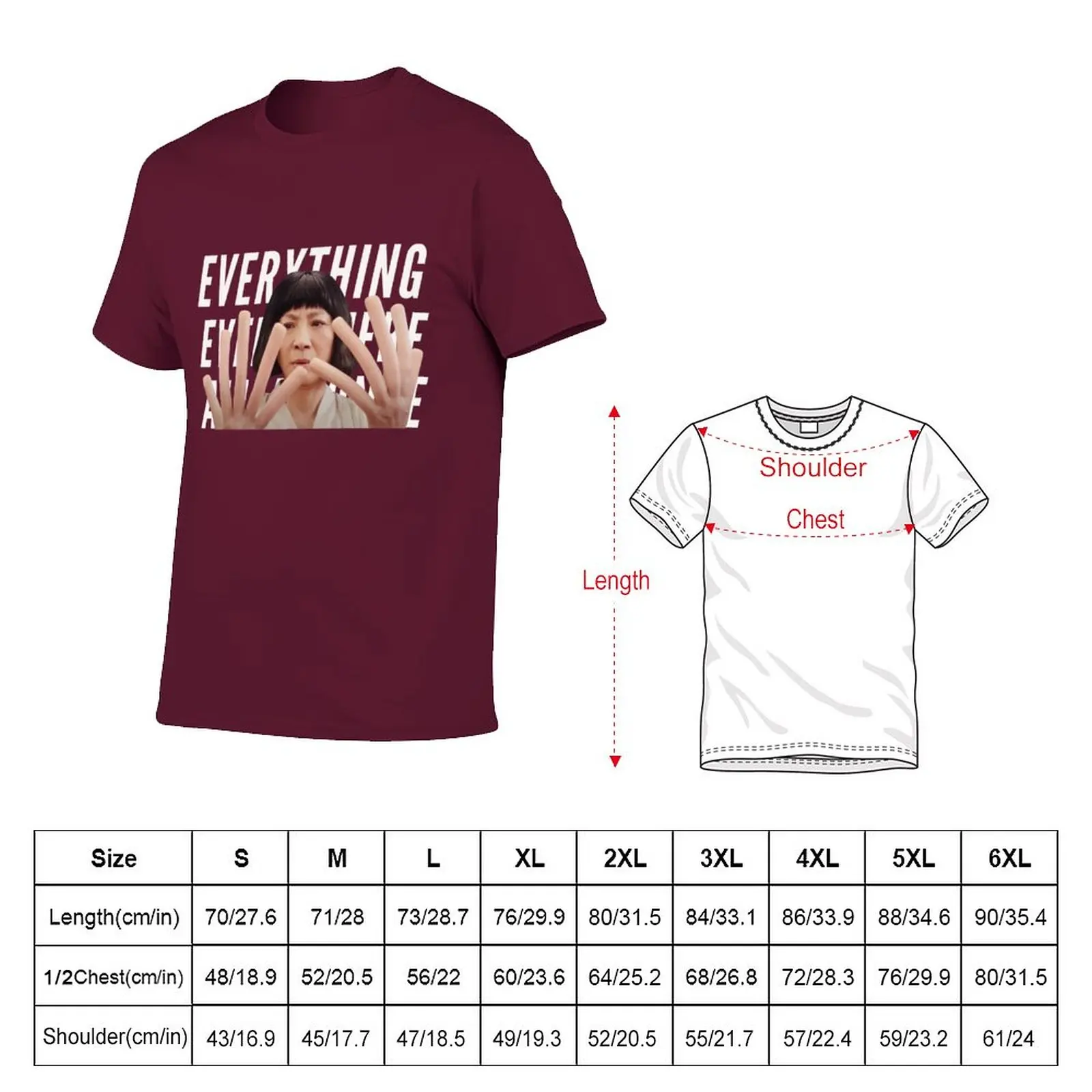 New Everything Everywhere All At Once Evelyn Wang looking at hotdog fingers with text T-Shirt Tee shirt t shirts for men cotton