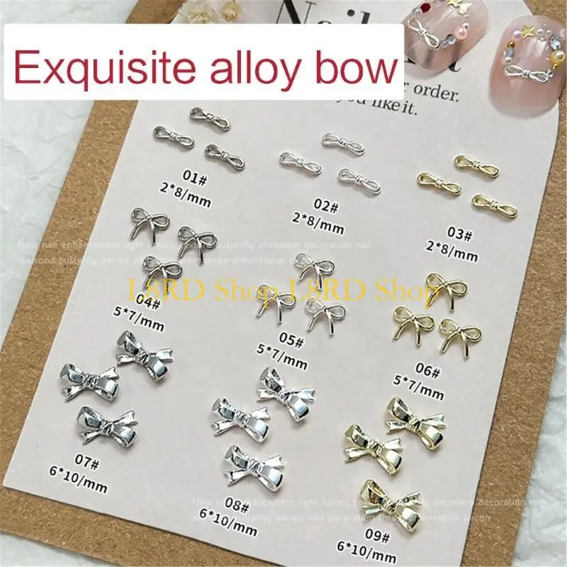 L8rd Sortiment von 10 Legierungs -Schmetterlingsnagelzubehör für schöne Nägeldekoration
