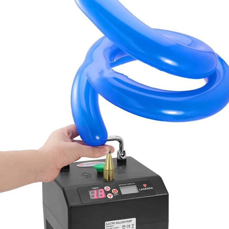 B231 Twisting Modeling Balloon Inflator Digital Time and Counter Electirc Balloon Pump Rechargeable Long Balloon Inflator110-240