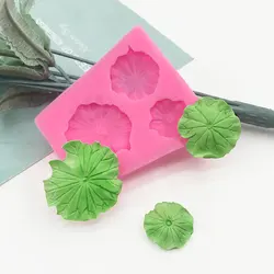 1 piece, triple lotus leaf silicone mold, sugar flipping chocolate biscuit cake mold, aromatherapy decoration mold
