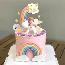 Unicorn Girl Cake Decor Birthday Party Cloud Rainbow Unicorn Cake Topper Decor  Baby Shower Wedding Anniversaries Party Baking