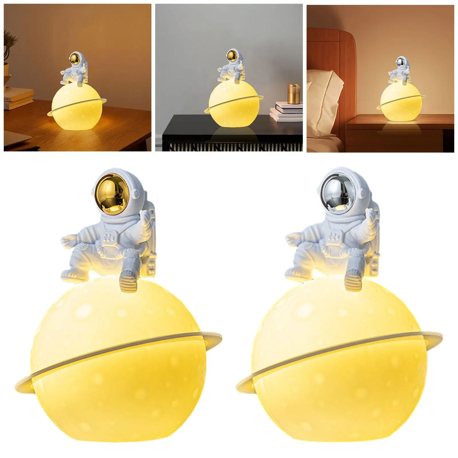 Kids Desktop Decoration Lights Spaceman 3D Moon Lamp 3D Astronaut Moon Lamp for Children Kids Boys Girls Gaming Room Great Gift