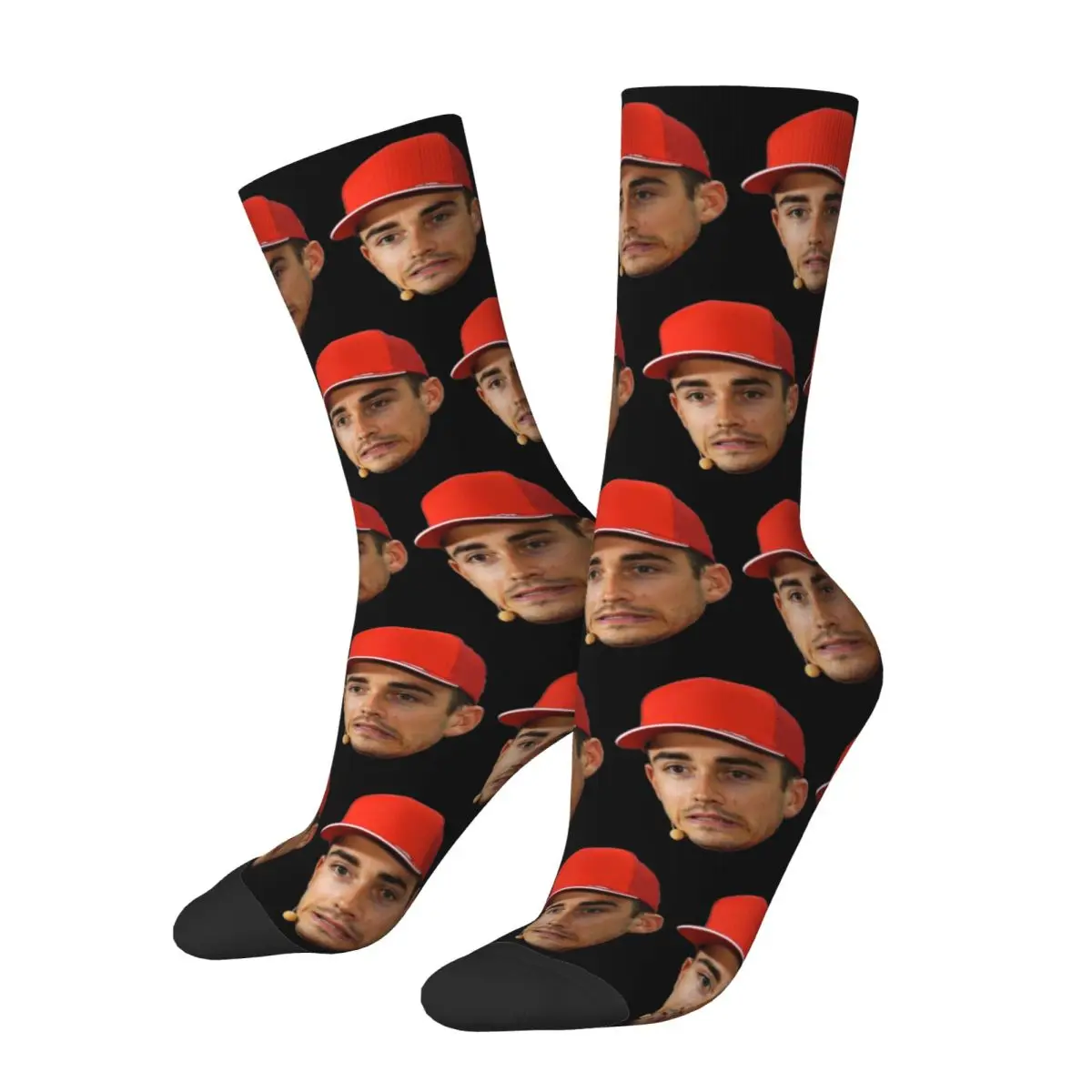 Winter Warm Retro Unisex Charles Leclerc Face Socks Sweat Absorbing Sports Socks