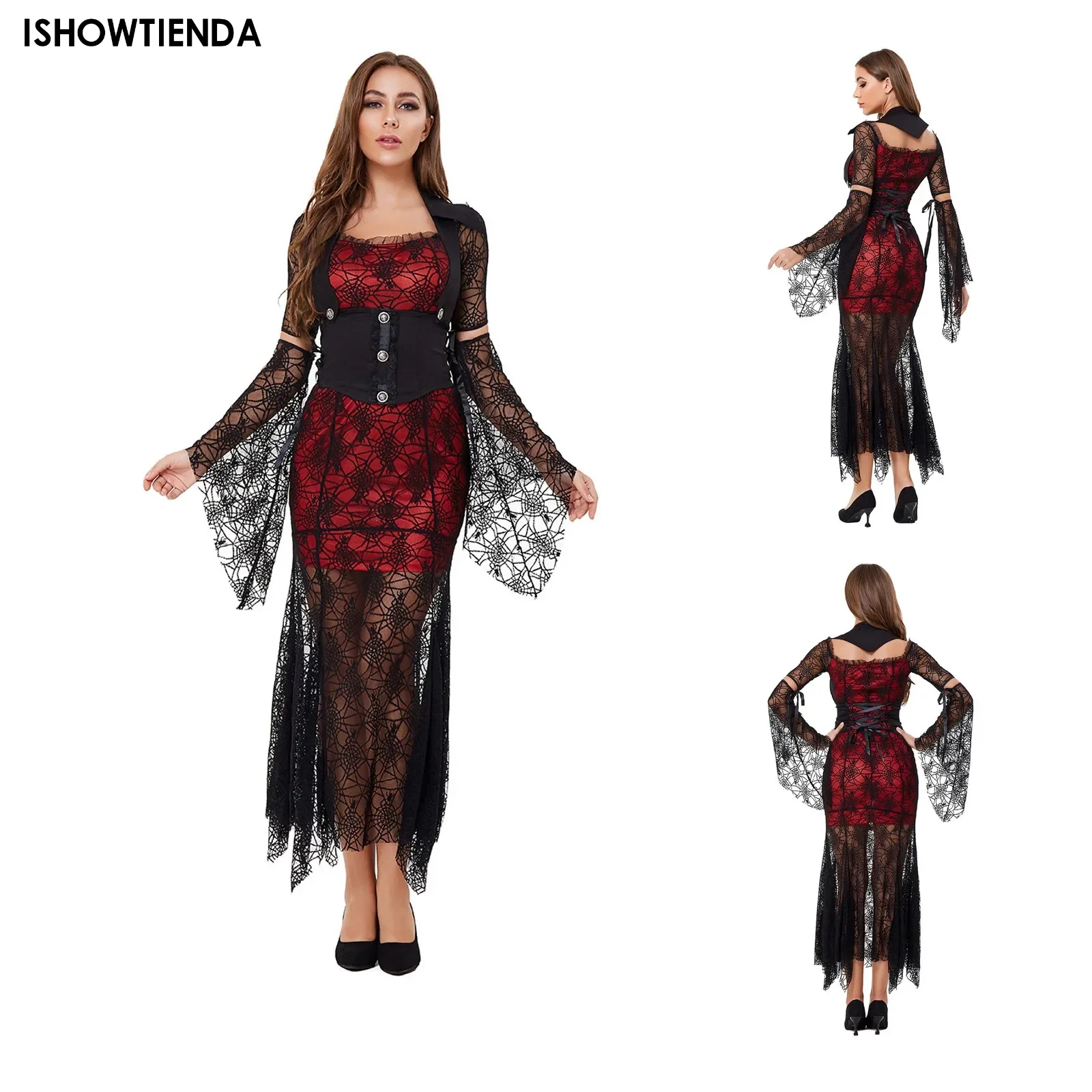 Multiple Adult Scary Skull Ghosts Bride Costume Women Helloween Cosplay Dress Carnival Halloween Party Day Of The Dead Dress Up