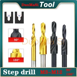 1PCS Counterbore Twist Step Drill 90/180 Degree Cobalt-containing HSS M3 M4 M5 M6 M8 M10 M12 Metal Drilling Chamfer Step Drill