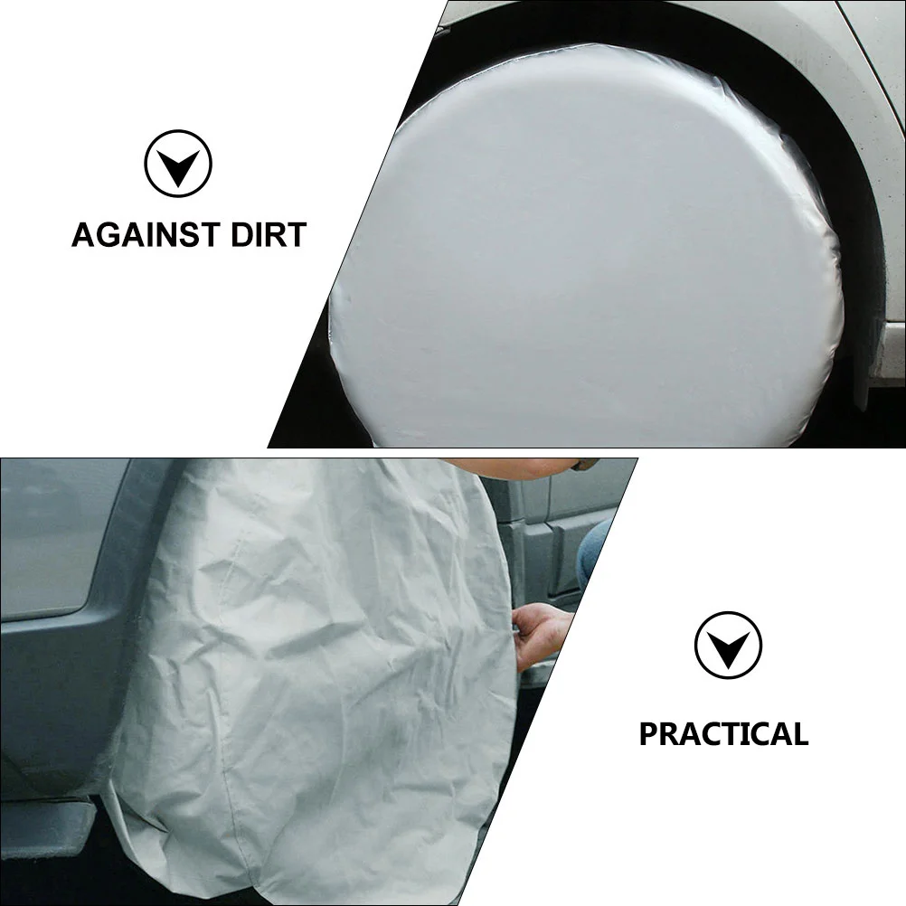 4 pezzi durevoli impermeabili coperture universali per pneumatici di scorta protezioni per ruote di protezione solare resistenti copertura universale per pneumatici di scorta