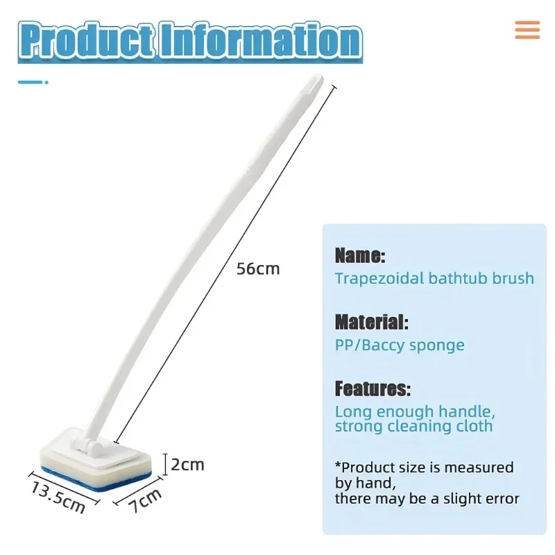 Multi-Functional Bathroom Wall Brush Long Handle Removable Household Floor Bathtub Brushes Ceramic Tile Sponge Cleaning Brush