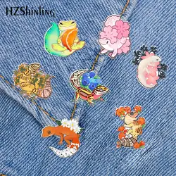 2023 New Flower Leopard Gecko Acrylic Lapel Pin Art Epoxy Butterfly Clasp Pin Handmade Butterfly Brooch