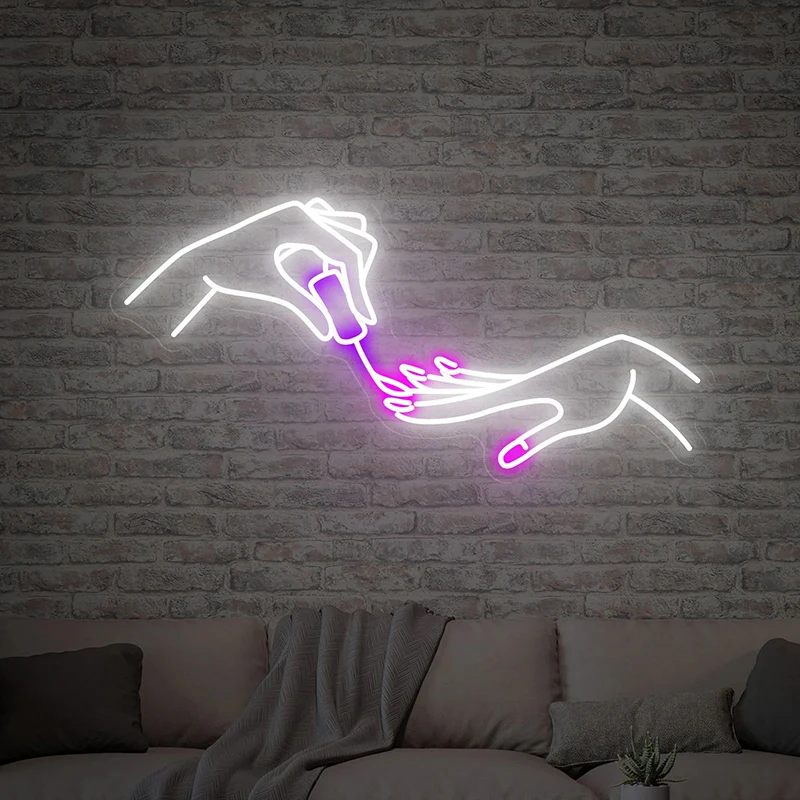 Imagem -03 - Nails Neon Sign Custom Nail Neon Light Hand Signs Nail Salon Decor Sinal do Salão de Beleza Nail Studio Wall Art Personalizado