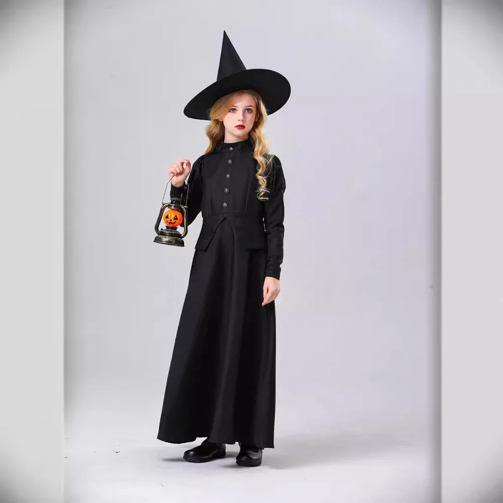 Halloween Kids Witch Costume for Girls - Witch Cosplay Outfit for Masquerade Party