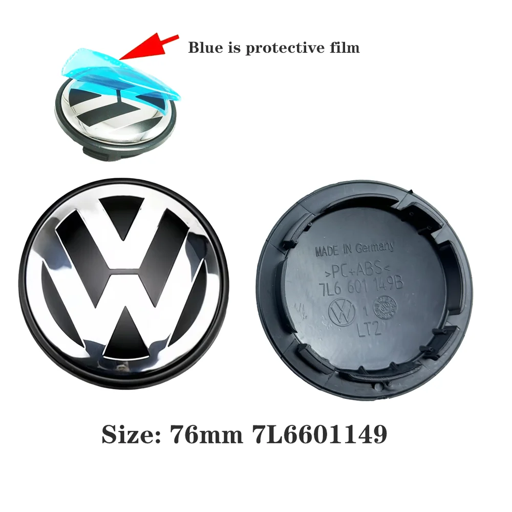 4Pcs ABS Black Silver 56mm 60mm 65mm 68mm 70mm 76mm Car Wheel Center Hub Cap Rim Sticker 3D Emblem Styling For Volkswagen VW