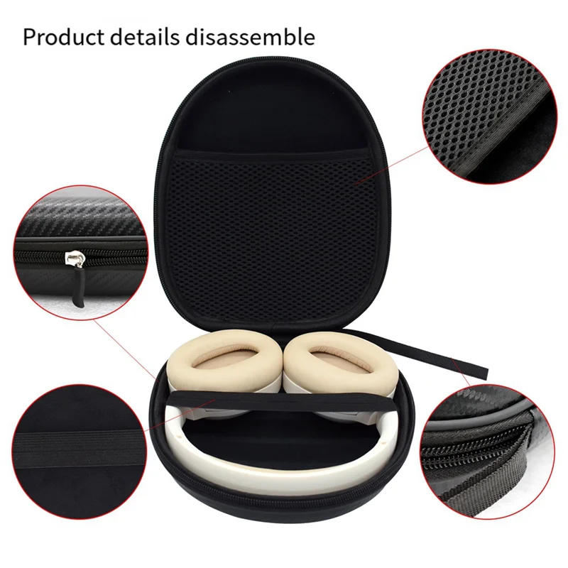 

Popular Portable Organizer Headset Storage Bag for Sony WH-CH510 Champagne
