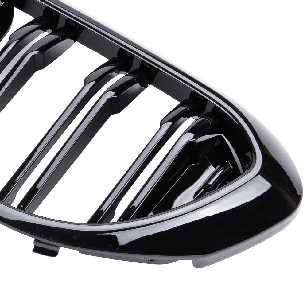 ABS Double Slats Gloss Black Front Kidney Grille Grill  For Bmw 5 Series G30 G38 525I 530I 540I 550I 2017-2020 Car Accessories