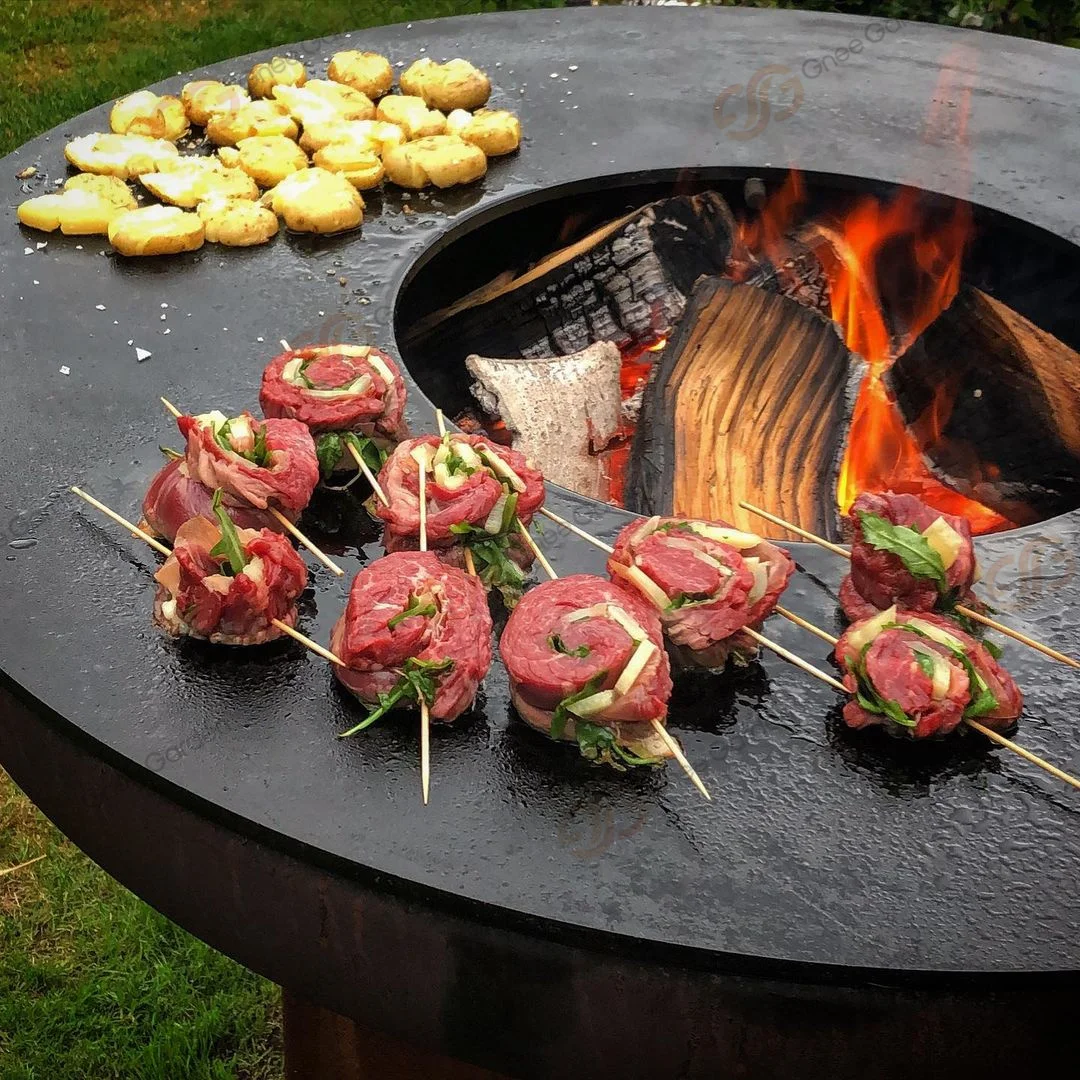 Outdoor Decorative BBQ Wood Burning Fire Stove With Tool Accessories