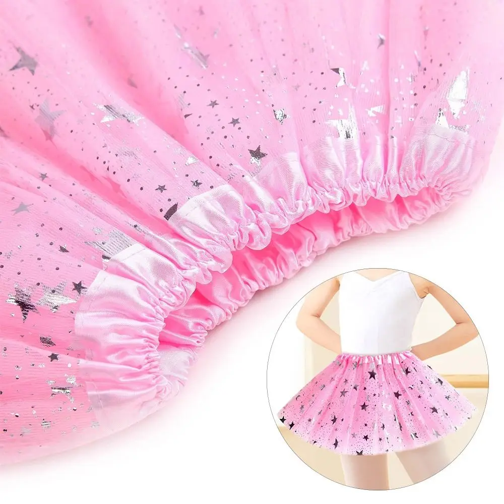 Gonna tutù con stelle della moda Gonna da ballo con rete colorata Gonne da balletto in tulle per bambini