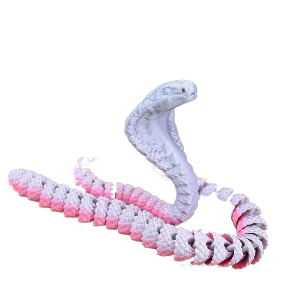 

Kids Gift Realistic 3D Printed Snake Multicolor 30/45/60cm Cobra Ornament PLA Handmade 3D Printing Model Desktop Ornament