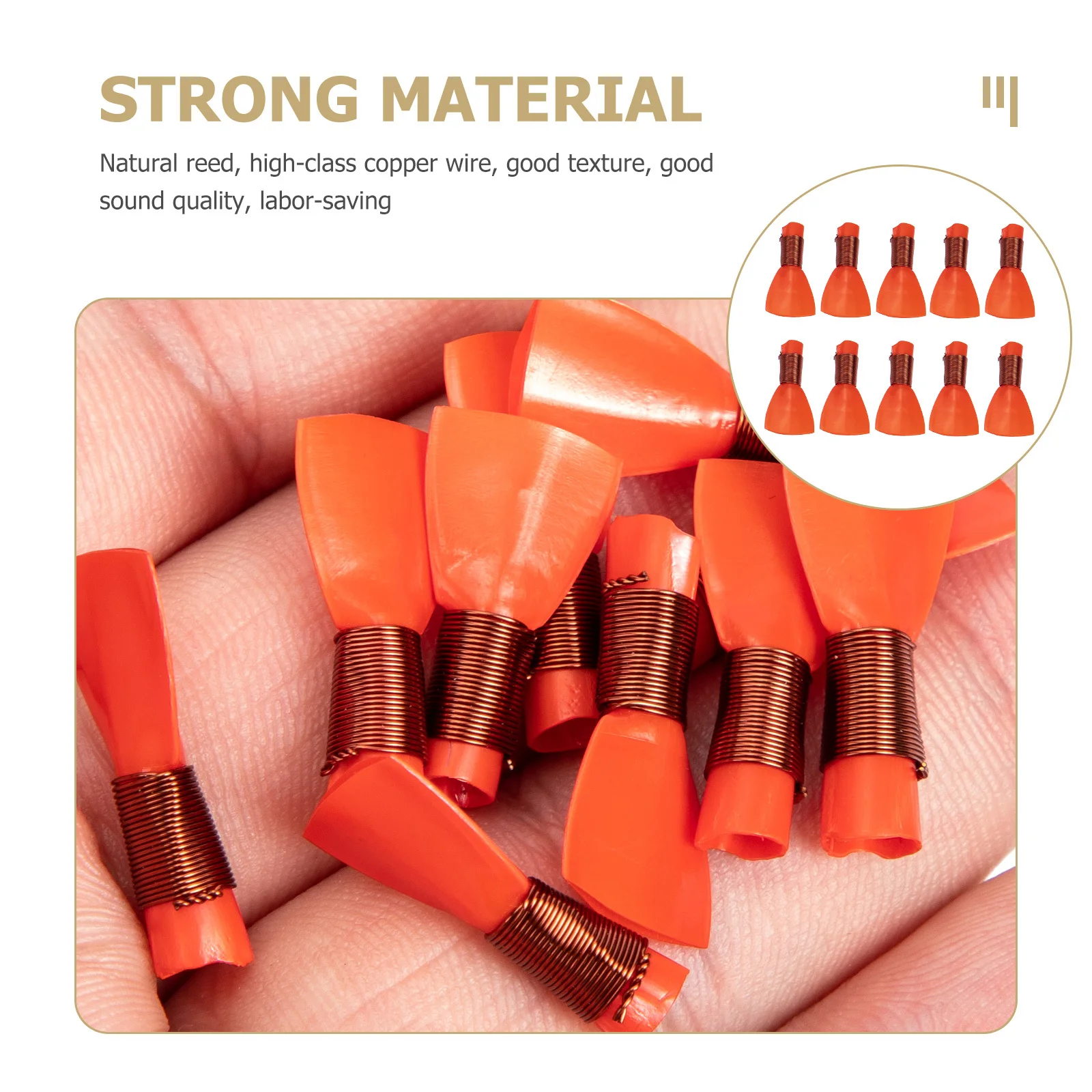 

10pcs Suona Reeds Instrument Reeds Replacement Natural Reed High-Class Copper Wire Simple Portable Accessories For Brass