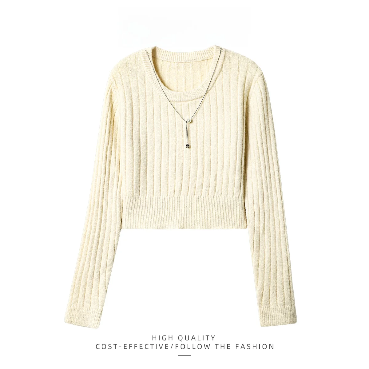 

Мягкий уютный ортокруглый вязаный свитер Ne, женский облегающий топ для внутренней одежды, PAIXIANG Commute Sle, осенний длинный свеч, чистый цвет