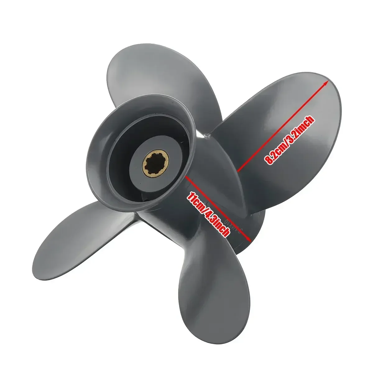 

Boat Outboard Propeller Marine Propeller Aluminum 4 Blade 9 1/4X10 Fit for Honda and Yamaha BF8D BF9.9D BF9.9 BF15A BF15D BF20
