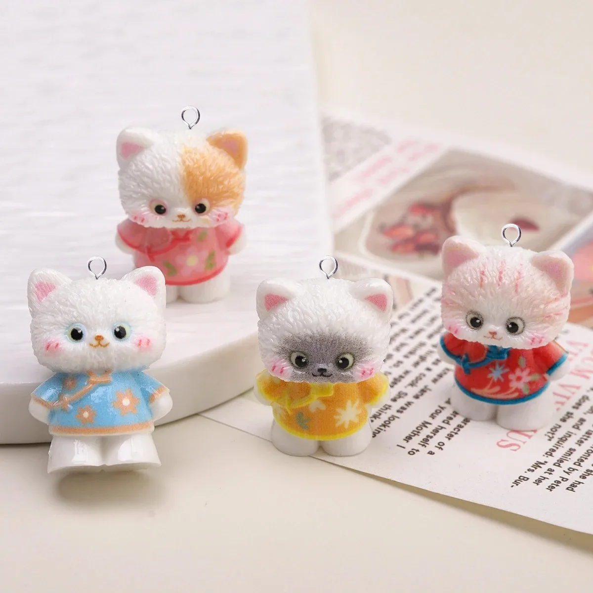 10Pcs Lovely Hat Puppy Resin Flatback Pendants Cute Dog Animal Charms DIY Jewelry Making Findings for Handmade Earrings