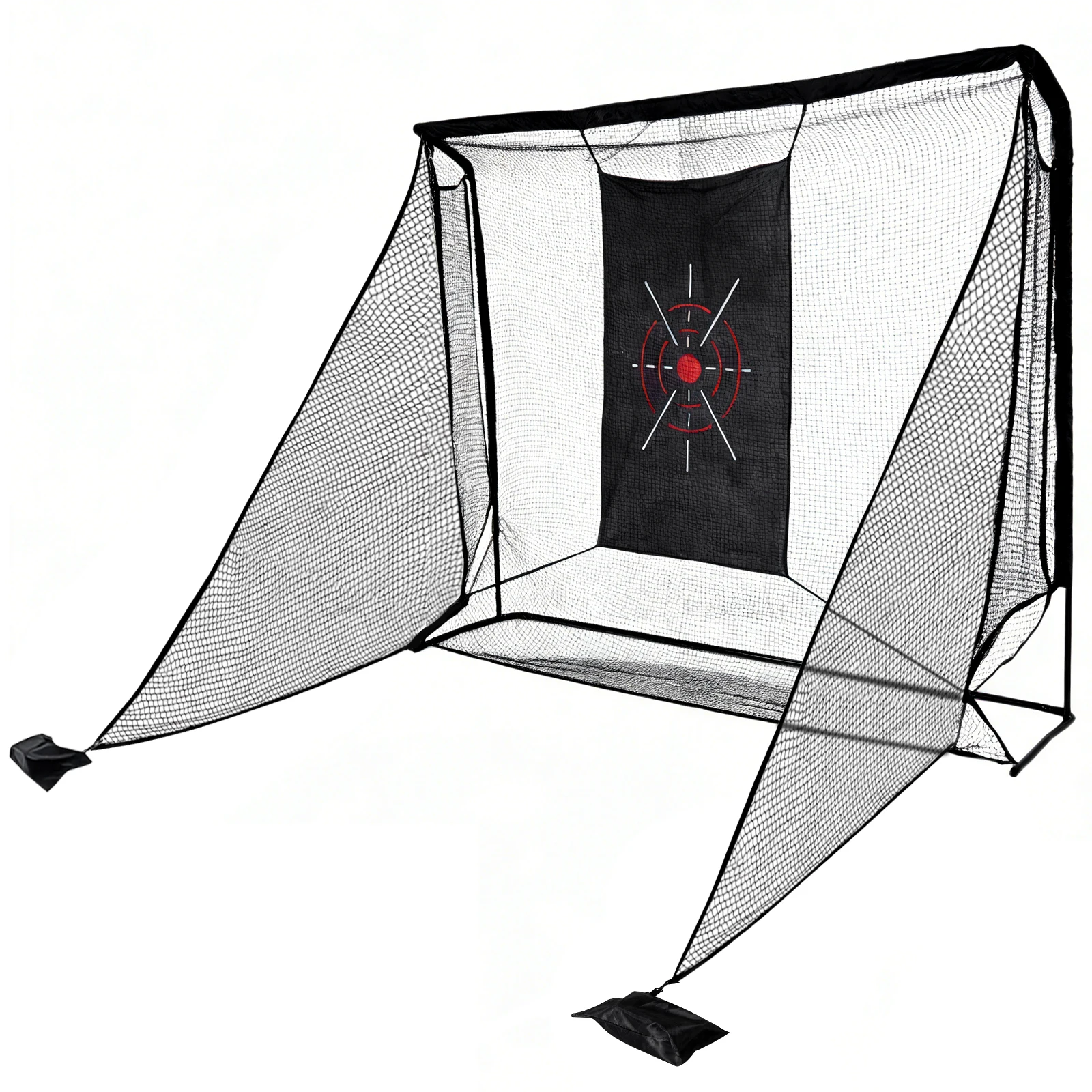 

Hitting Practice Net 10x7ft Heavy Duty Netting with Side Barriers & Target Cloth for Backyard Driving Chipping/Garage Training