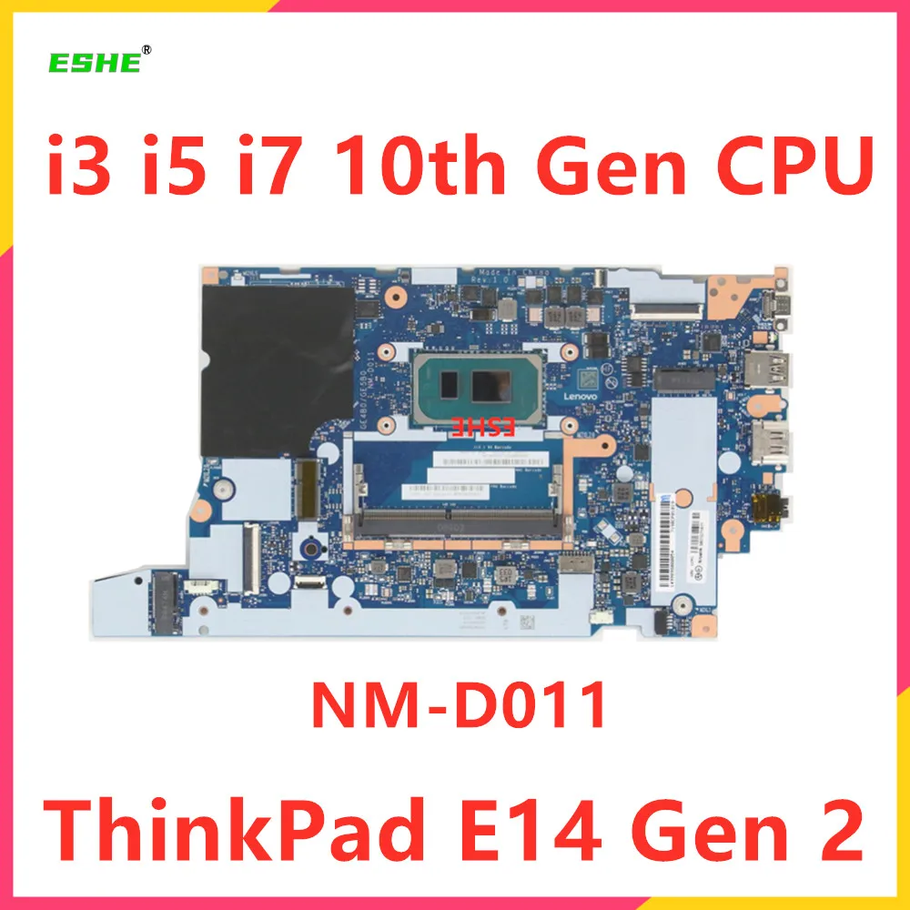 For Lenovo ThinkPad E14 E15 Gen 2 Laptop Motherboard With i3 i5 i7 10th Gen CPU 5B21C71871 NM-D011 Motherboard