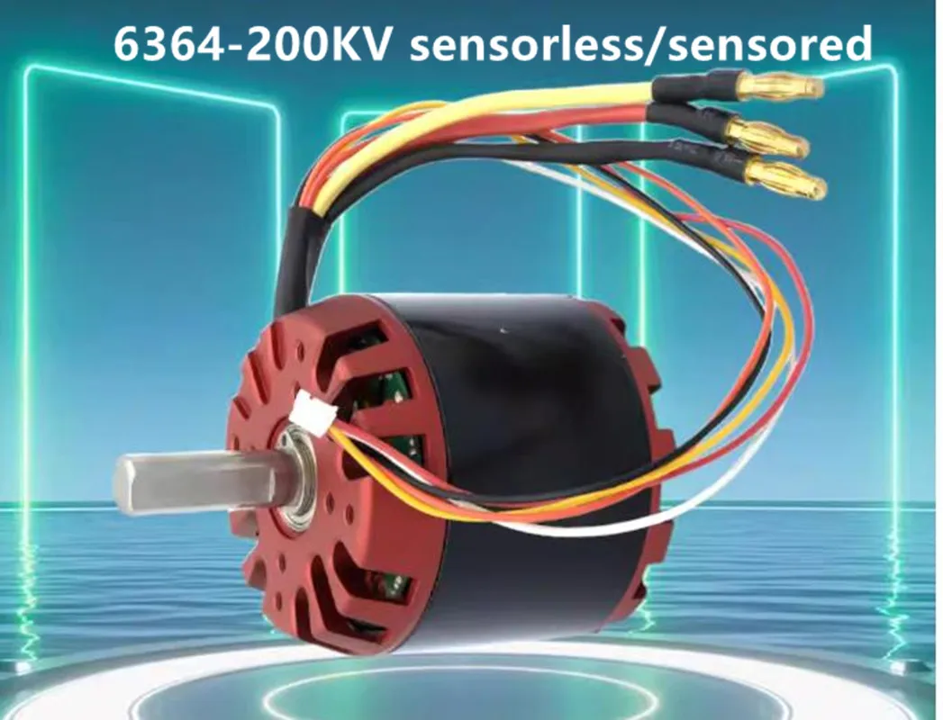 มอเตอร์ไร้แปรงถ่าน DC 6364 200kv สำหรับเครื่องบินบังคับวิทยุ รถสกู๊ตเตอร์ รถยนต์ไฟฟ้ากันระเบิด พร้อมรีโมทคอนโทรลปรับได้ แบบสี่ล้อ
