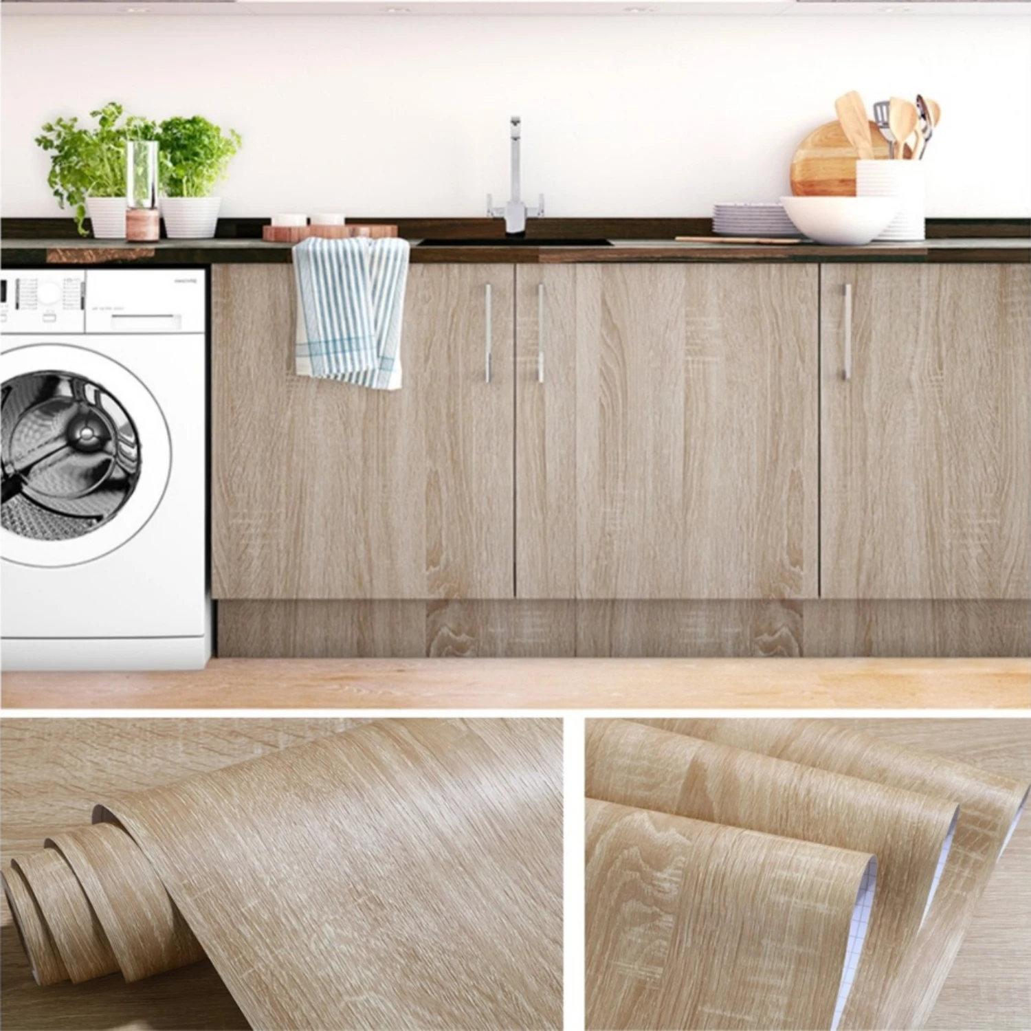 

1 рулон ПВХ маслостойкая наклейка под дерево самоклеящиеся обои для кухонной столешницы, мебели, шкафа, стола, ремонта стен